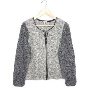 XLP Talbots Full Zip Metallic Moto Cardigan Jacket